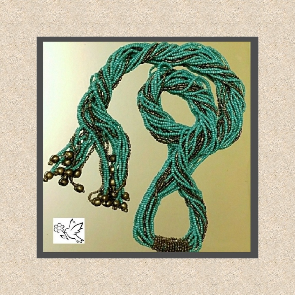 Green-N-Gold Rope Necklace